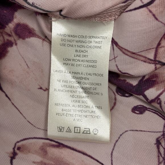 by Anthropologie Henley Blouse Multicolor Flowy Top sz Medium office career boho - Picture 8 of 10